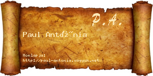 Paul Antónia névjegykártya